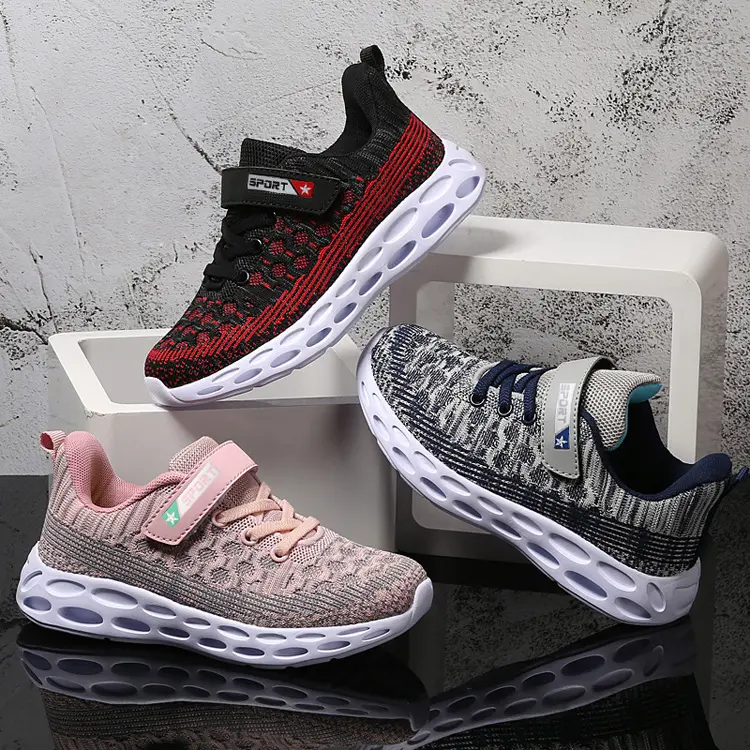 Comfy Soft Outsole knitting Upper Child Boy Girl Casual Student Shoes Running Sneakers Kids Shoes